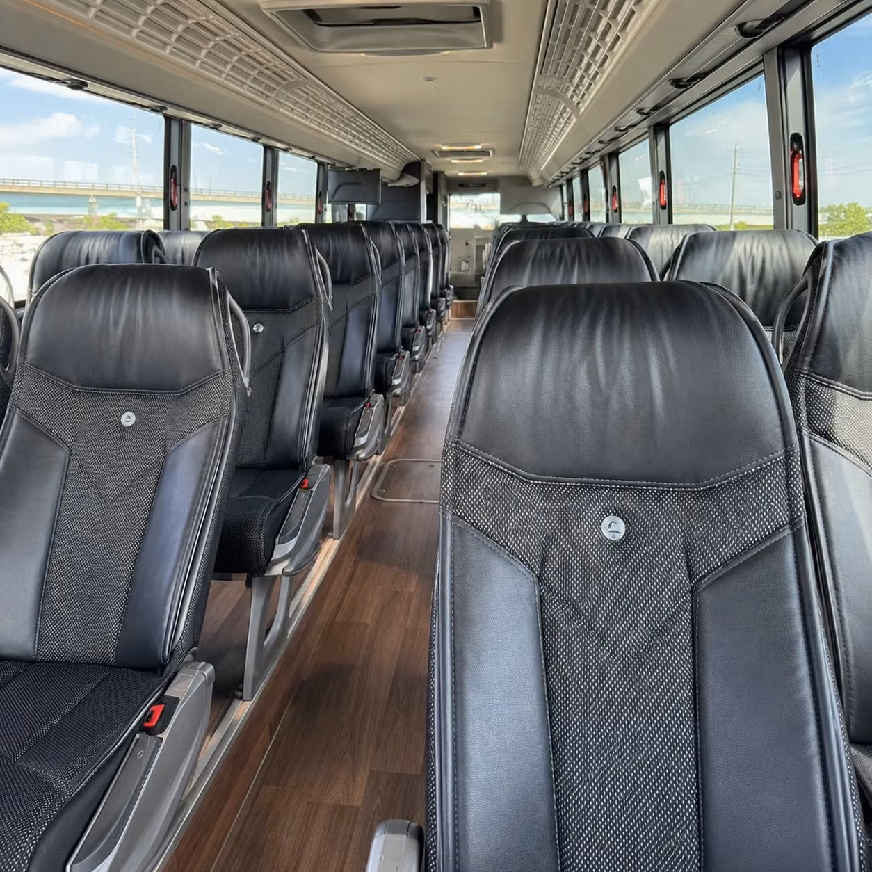 56 passenger charter bus inside